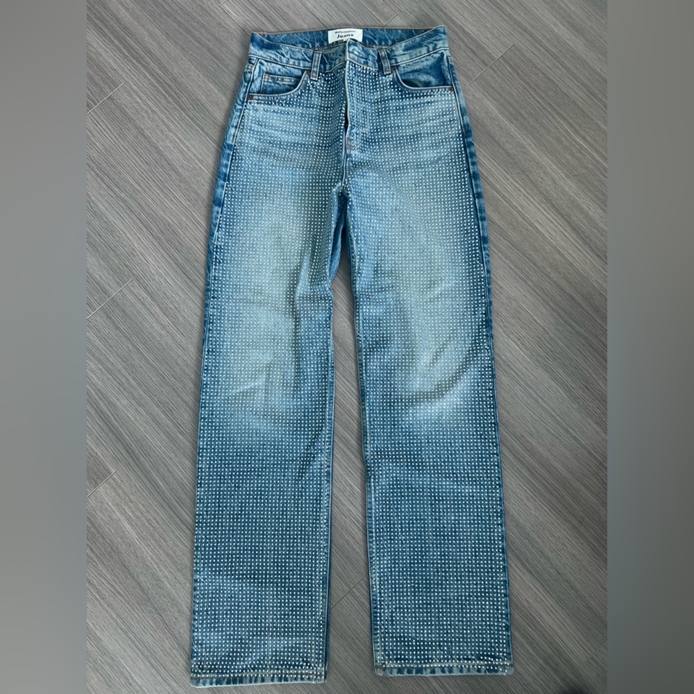 Reformation Abby High-Rise Straight Jeans in Colorado Sparkle Size 25
